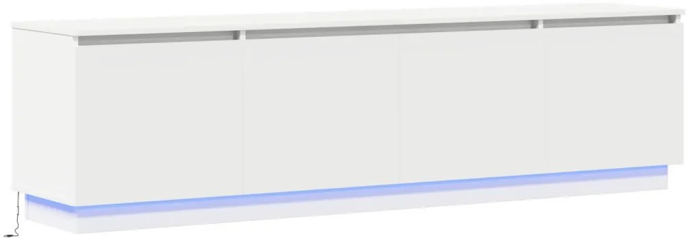 TV szekrény LED világítással Fehér 180x38x49 cm Mérnöki Fa
