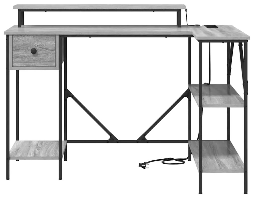 Asztal fiókkal Szürke sonoma 120 x 79 x 86.5 cm Faanyag