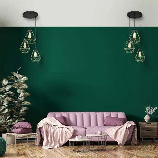 Csillár zsinóron KARO 3xE27/15W/230V arany/fekete