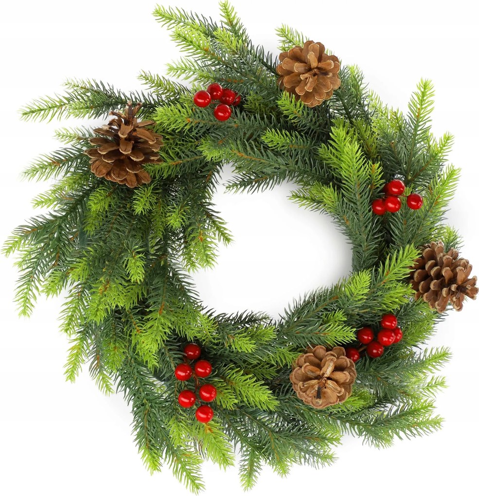 Karácsonyi Koszorú Ajtódísz Asztal Koszorú Dekoráció Prémium Karácsony 45 cm