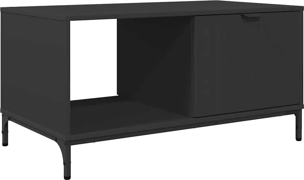 vidaXL Dohányzóasztal fiókkal Fekete tölgy 90 x 49 x 46 cm Faanyag