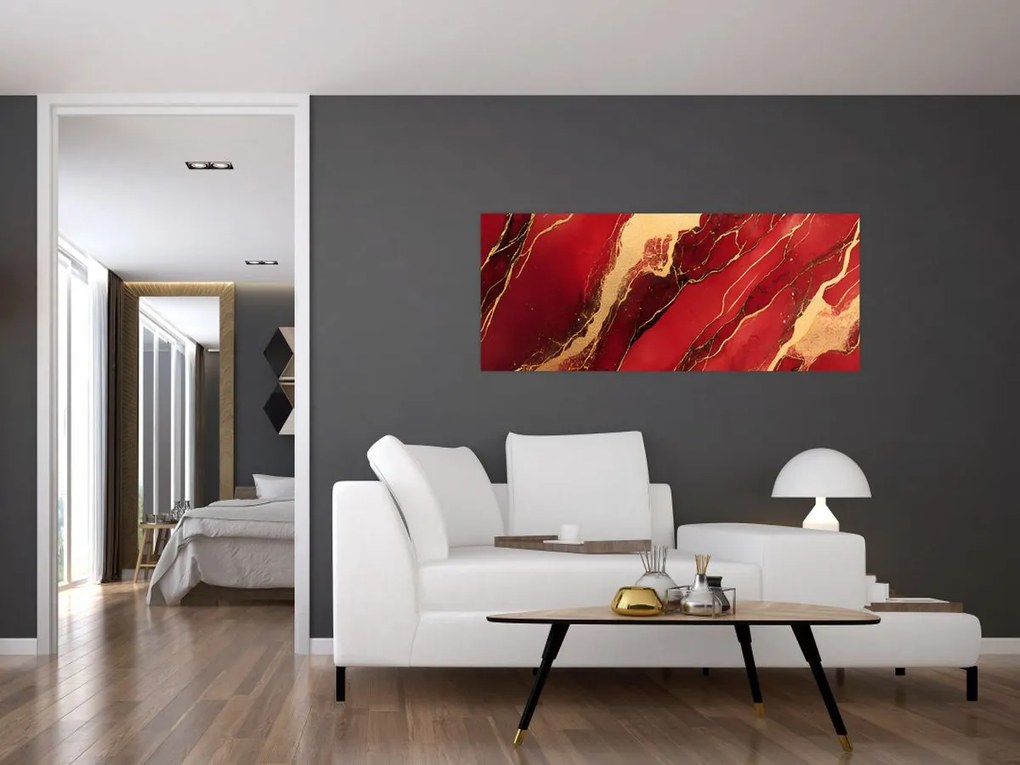 Kép - Vörös-arany márvány (120x50 cm)