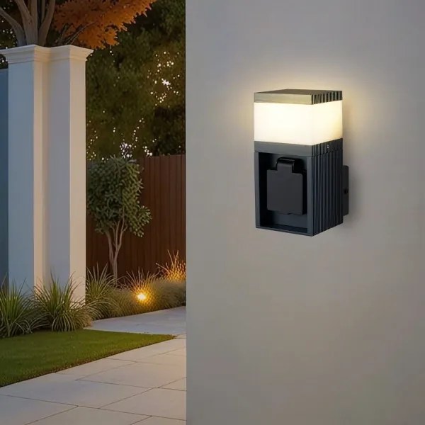 Brilagi - kültéri lámpa SCHUKO aljzattal PILLAR 1xG9/11W/230V IP44 antracit