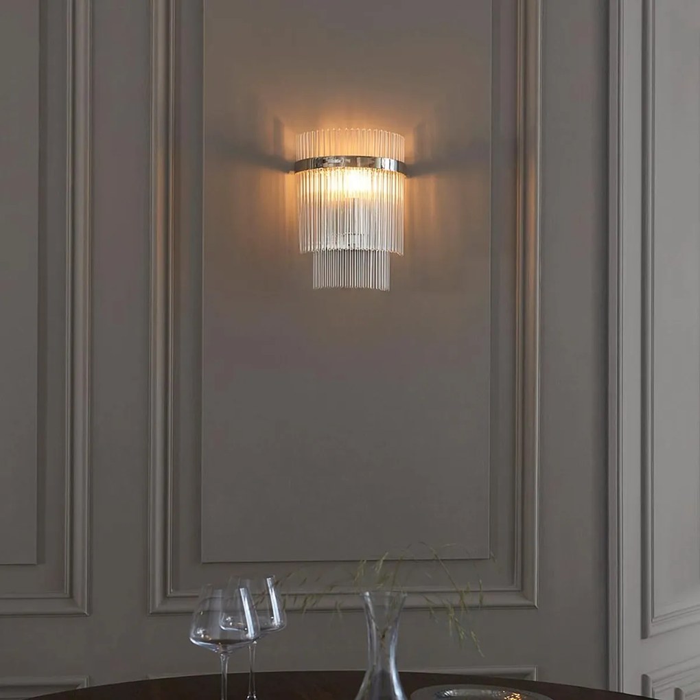 Endon glamour modern fali lámpa marietta nikkel átlátszó end104114