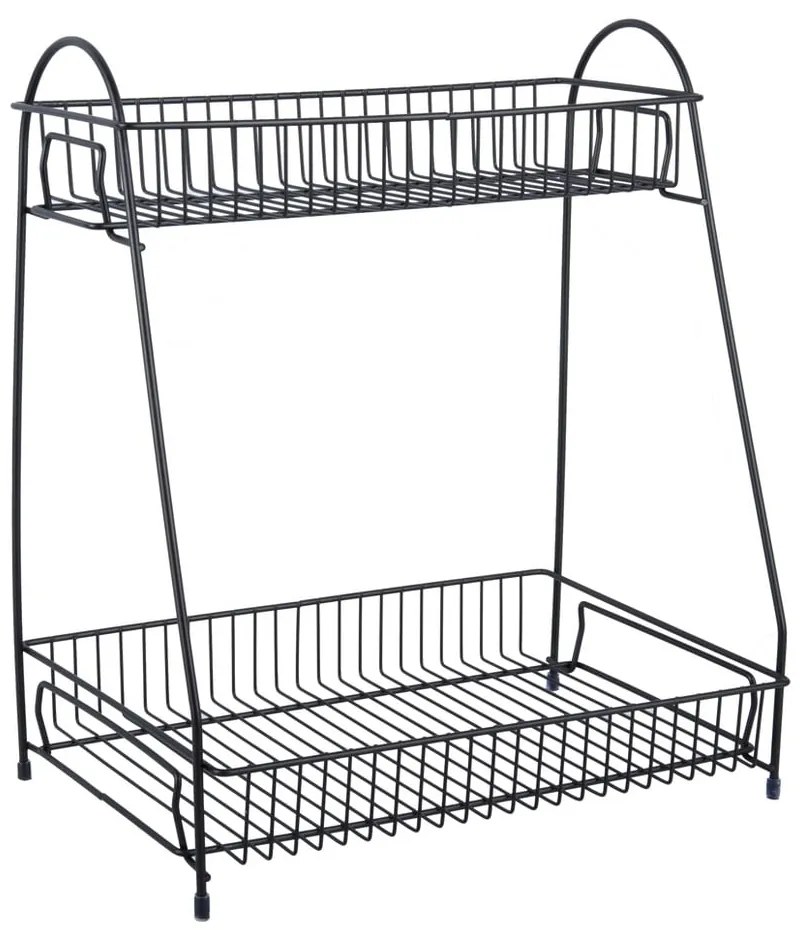 Tidy fekete fém konyhai állvány 2 polccal - PT LIVING