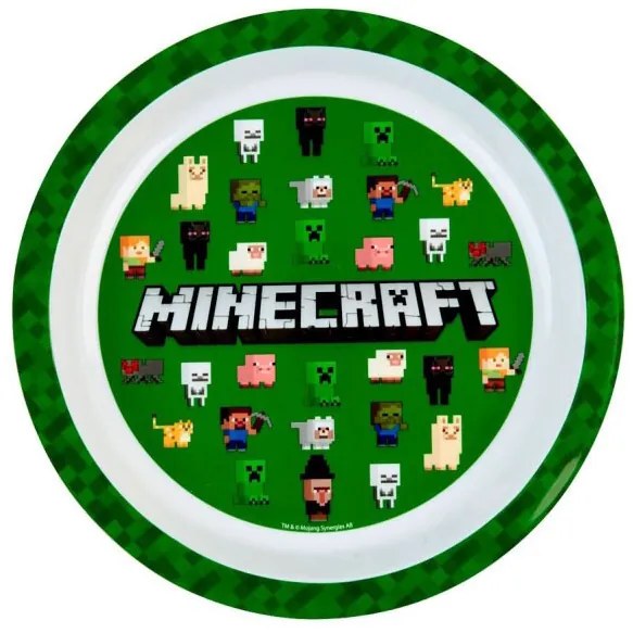 Minecraft Green műanyag lapostányér