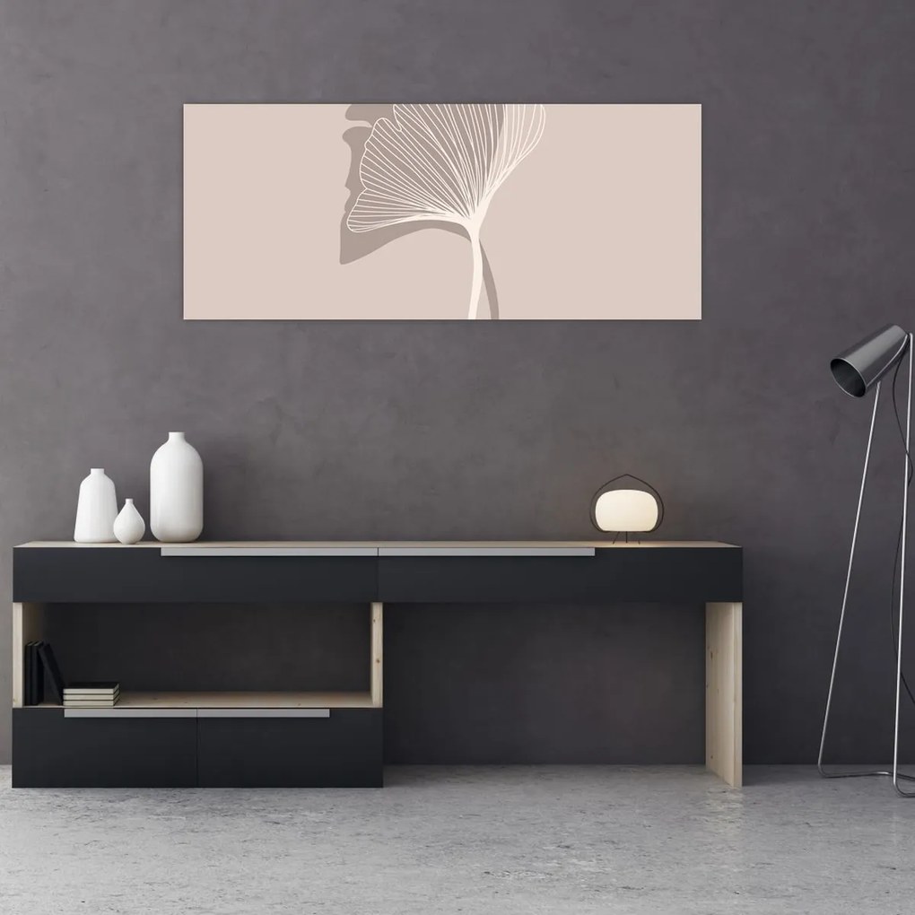 Kép - Bézs színű levelek N⁰4 (120x50 cm)