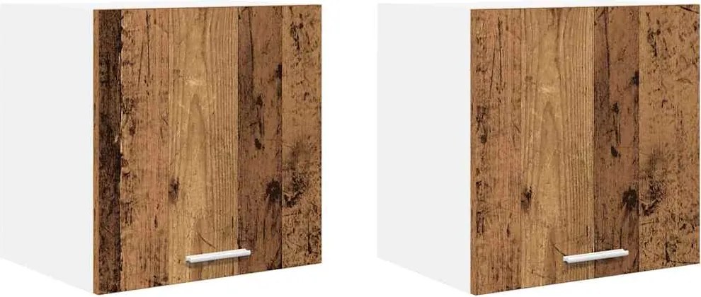 vidaXL Függő szekrény 2 pcs Régi fa és fehér 40 x 31 x 40 cm Faanyag