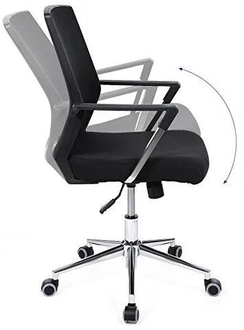 Irodai ergonomikus szék kartámasszal, fekete