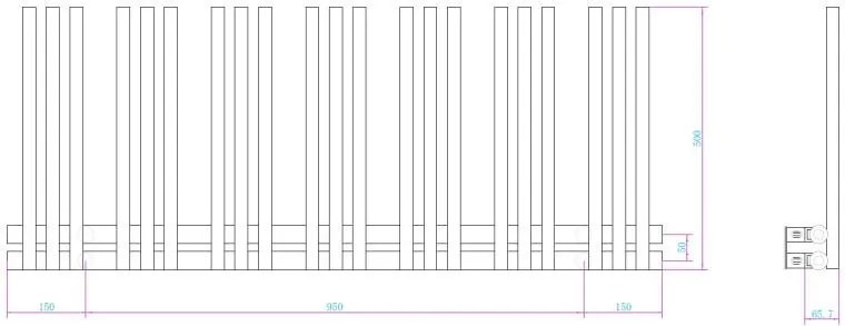 AREZZO design LINEAR BLACK 1200x500 törölközőszárító radiátor AR-LR12050B