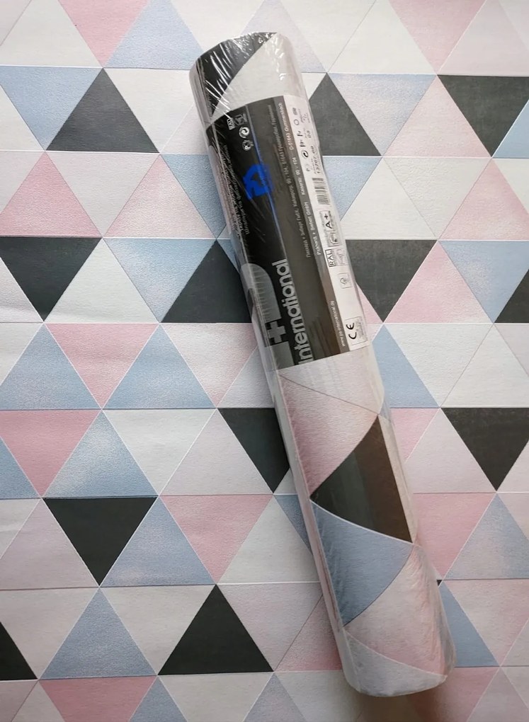 Vinil tapéta Ps+ Színes háromszögek 3D hatás