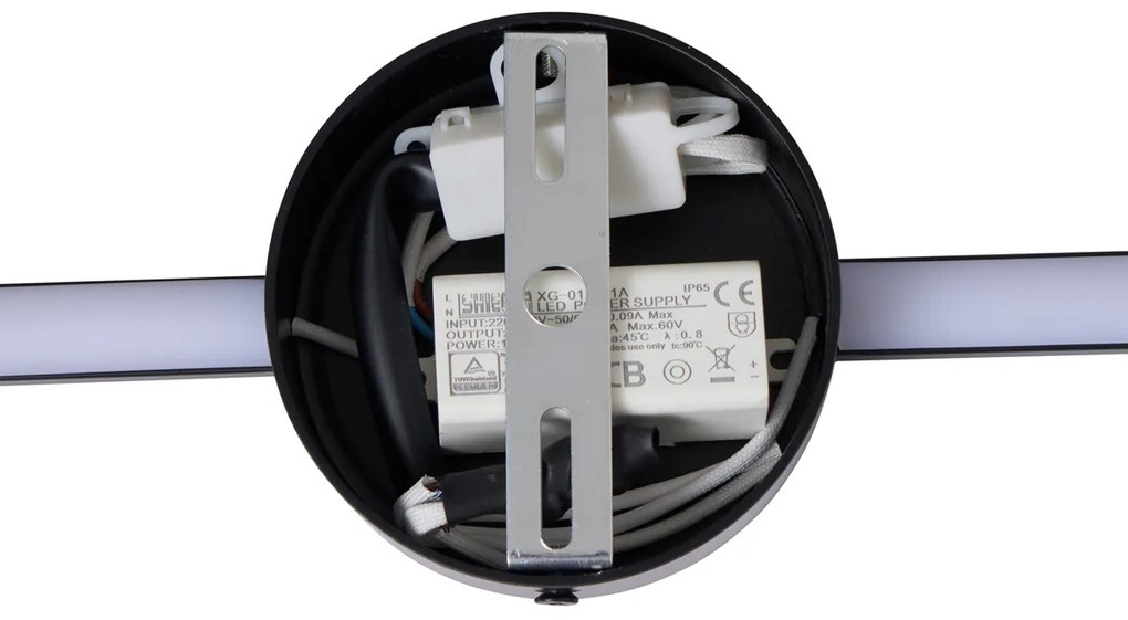 Modern fekete fali lámpa 60 cm LED-del - Clockwise