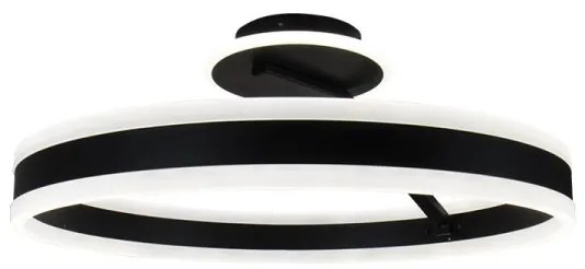 LED Dimmelhető felületre szerelhető csillár LED/86W/230V 3000-6500K fekete + távirányítás