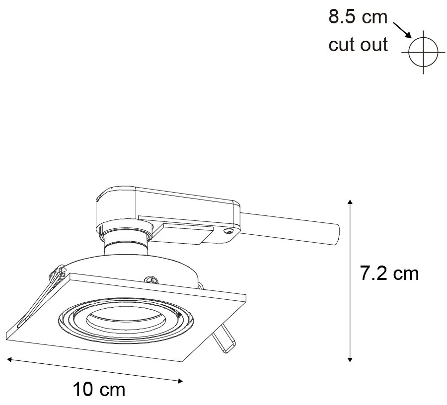 6 darabos modern süllyesztett spotlámpa készlet, fegyverszürke, GU10, 50mm, kerek, dönthető - Qure