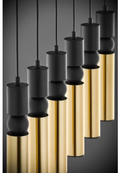 Jupiter 2008 - Csillár zsinóron ALAS 6xGU10/10W/230V arany/fekete