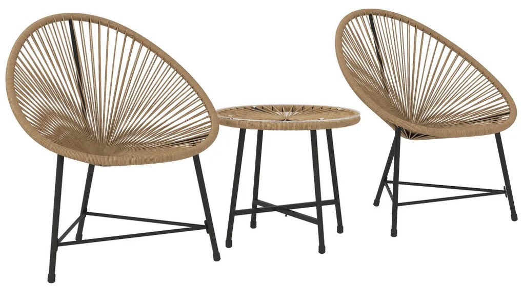 Polyrattan kerti bútor, 2 személyes szett