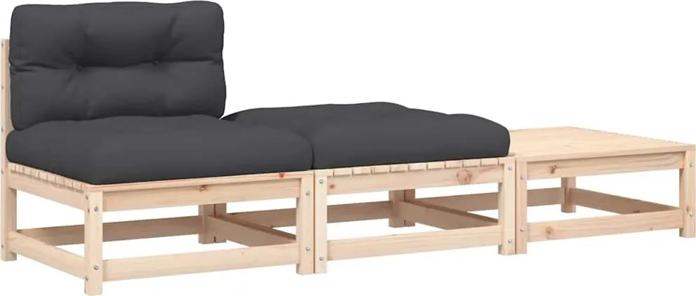 vidaXL kerti karfa nélküli kanapé párnával és lábtartóval