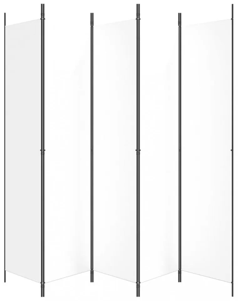 fehér 5 paneles paraván 250x220 cm szövet