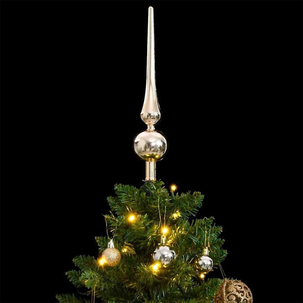 csuklópántos műkarácsonyfa 150 LED-del és gömbökkel 120 cm