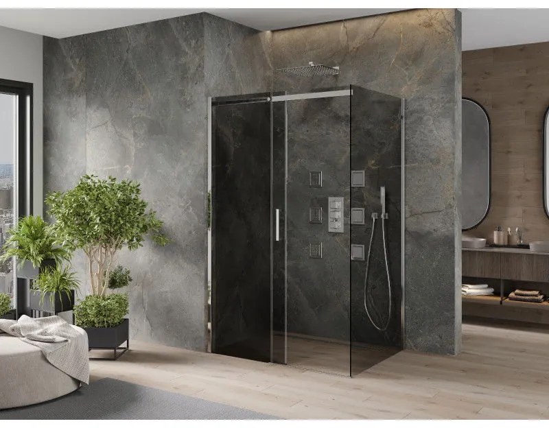 Mexen Omega zuhanykabin 130x80cm, 8mm üveg, króm profil-szürke üveg, 825-130-080-01-40