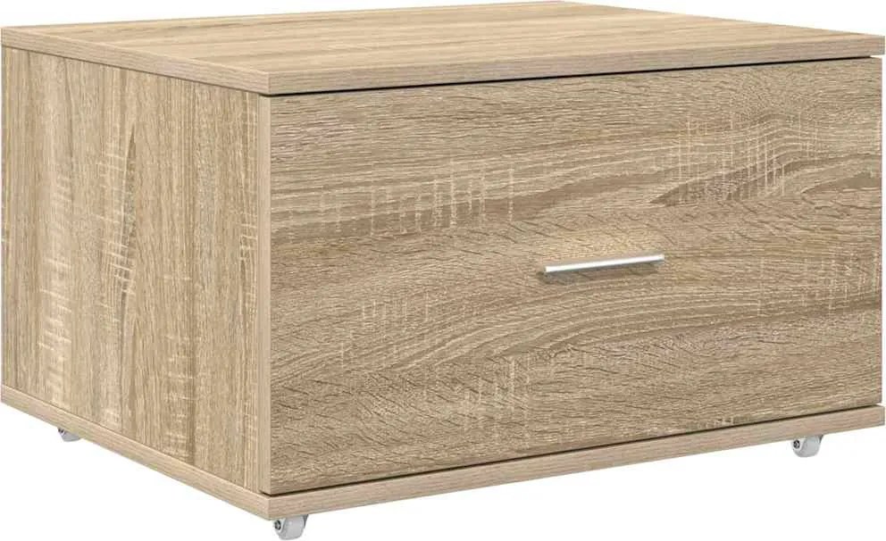 vidaXL Fiókos szekrény kerékkel Sonoma tölgy 55 x 45 x 31 cm