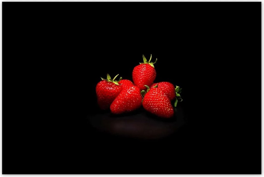 Poszterek 120x80 Eper fekete alapon