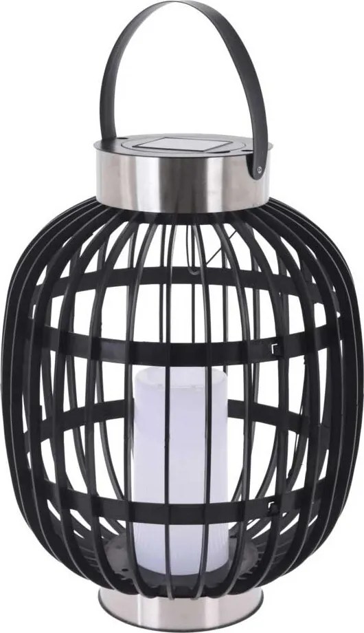 Led Lampion Napelemes Fekete 35 x 44,5 CM Kertbe És Beltérre