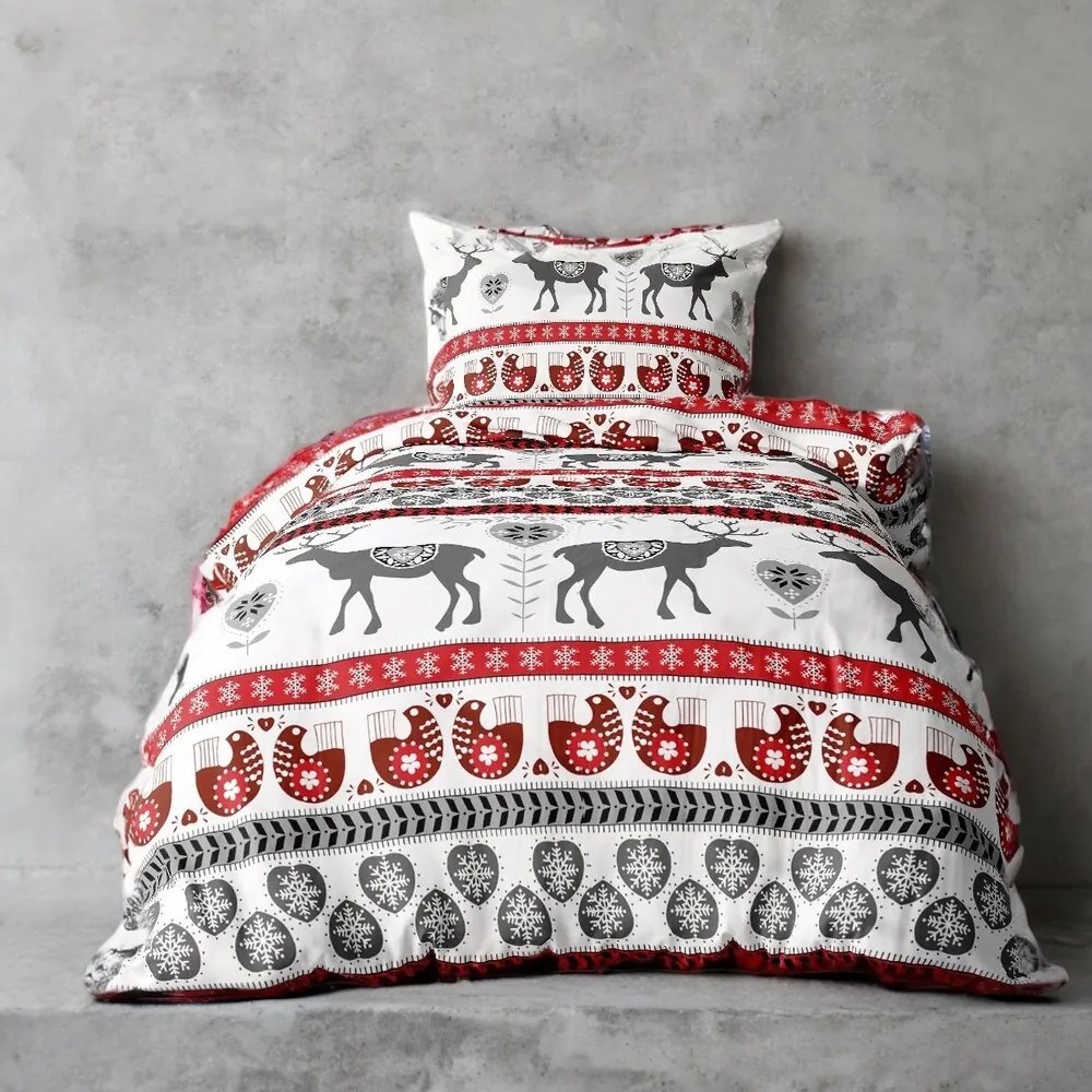 Pamut karácsonyi mintájú ágyneműhuzat Homa ORA ROMANCE 140X200 cm