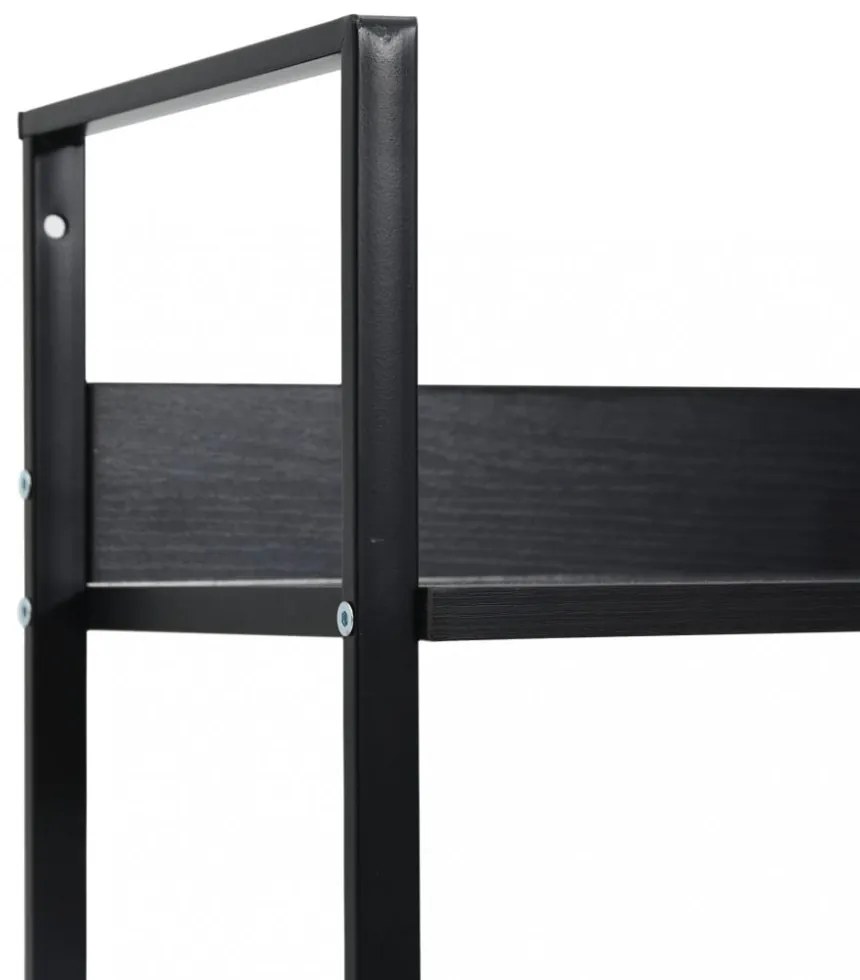 4 szintes fekete szerelt fa könyvespolc 60 x 27,6 x 124,5 cm
