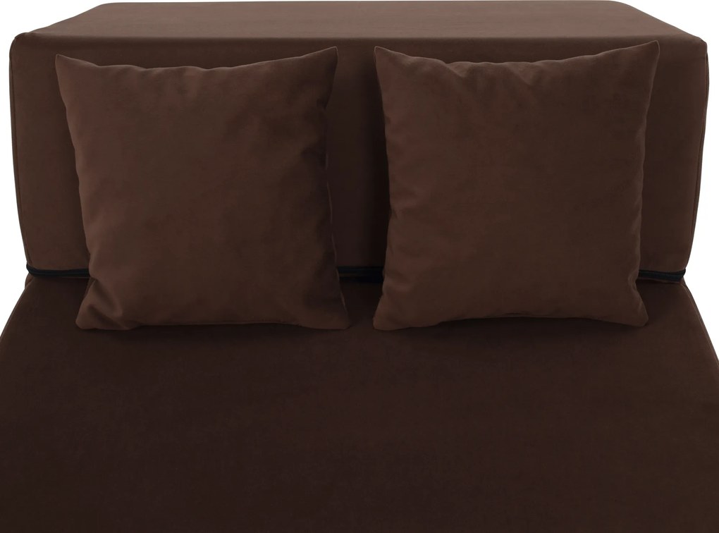 Összecsukható matrac/fotel, 2v1, barna, PELOS