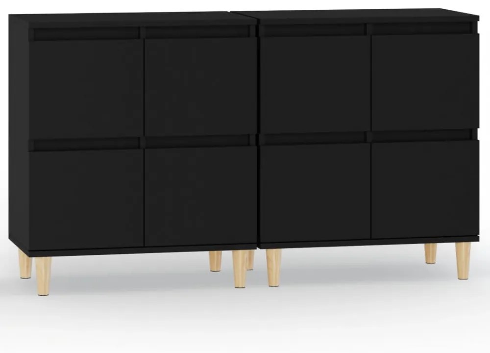 2 db fekete szerelt fa tálalószekrény 60 x 35 x 70 cm