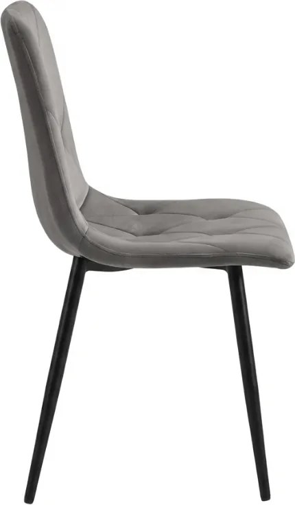 Ezüst szürke bársonyszék LIBRA fekete lábakkal