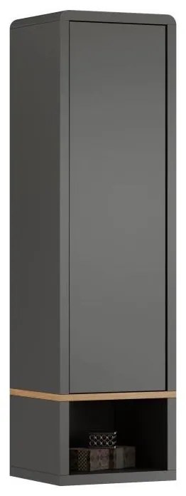 FRED nyitott polcos szekrény antracit/dub artisan kivitelben