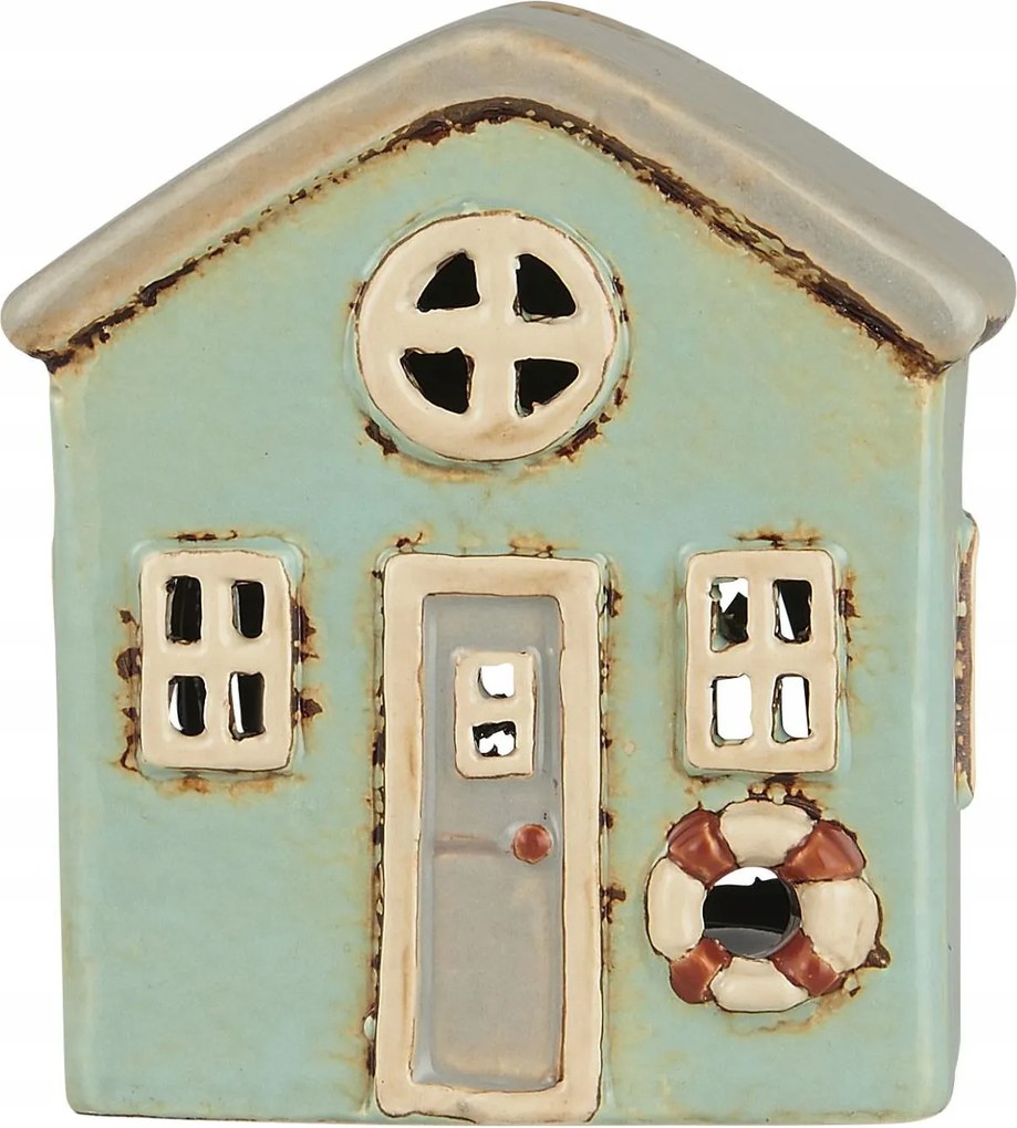 Kerámia Házikó Gyertyatartó Kisvárosi Ház Lámpás teamécseshez Løkken mentazöld