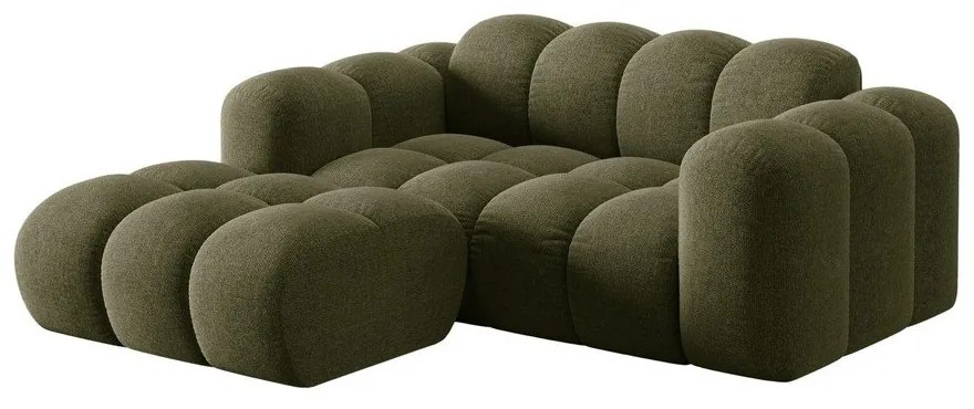 Zöld zsenília sarokkanapé (bal oldali-heverő résszel) Treno – Cosmopolitan Design