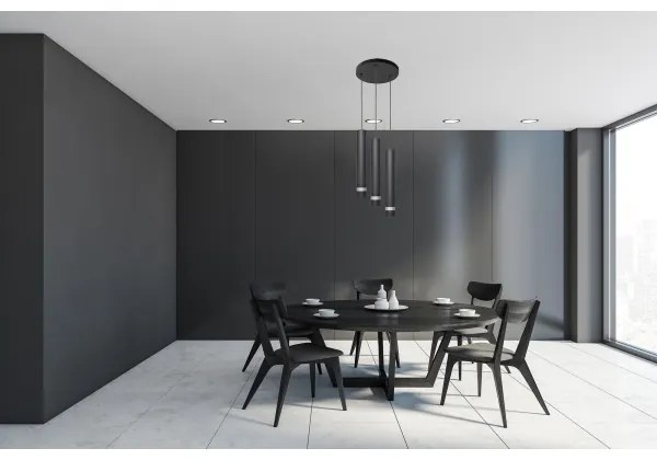 LED Csillár zsinóron TUBA 3xGU10/4,8W/230V fekete/króm