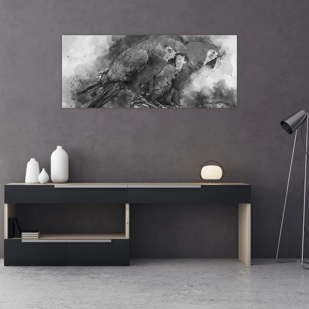 Kép - Akvarell papagájok (120x50 cm)