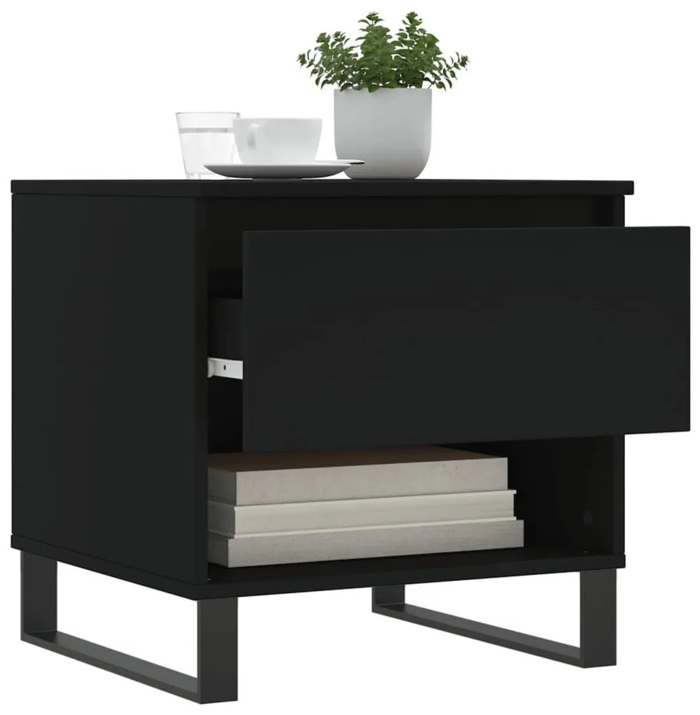 2 db fekete szerelt fa dohányzóasztal 50 x 46 x 50 cm