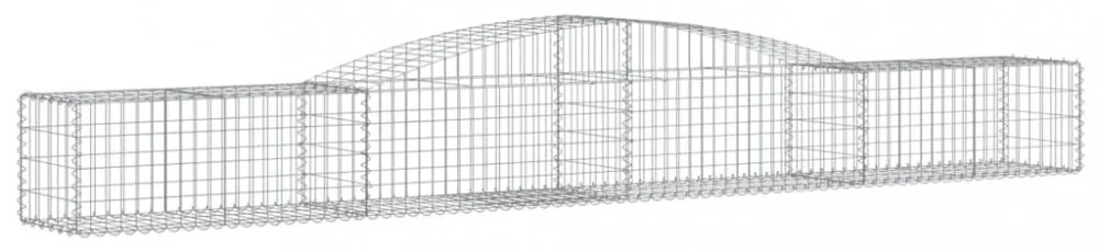 vidaXL 10 db íves horganyzott vas gabion kosár 400x50x40/60 cm