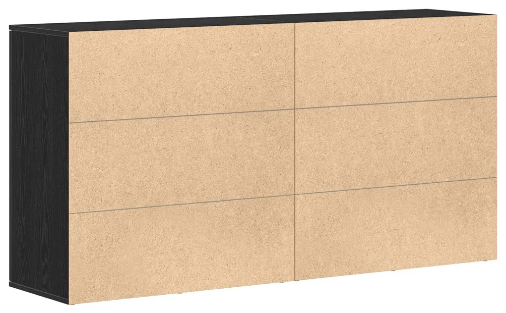 2 db fekete tölgy oldalszekrény 79x38x80 cm rétegelt fa