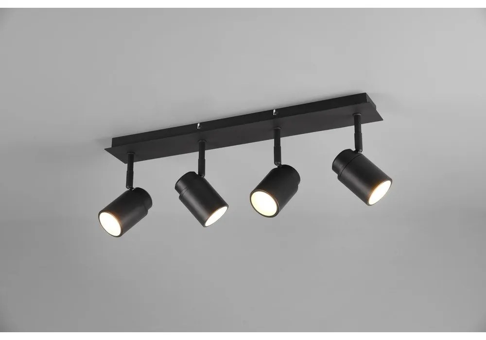 Matt fekete fém spotlámpa 19x52 cm Angelo – Trio