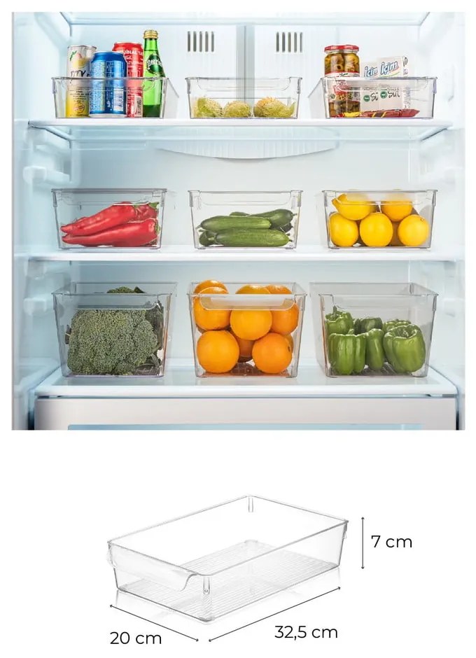 Műanyag hűtőszekrény rendszerező szett 3 db-os – Hermia