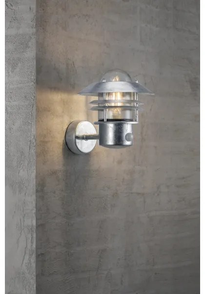 Nordlux - Kültéri fali lámpa érzékelővel BLOKHUS 1xE27/60W/230V IP54