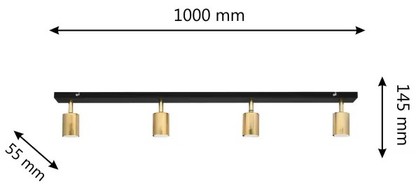 LED Spotlámpa TUNE 4xGU10/4,8W/230V arany/fekete