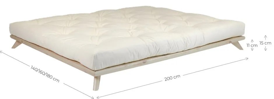 Senza Bed Natural kétszemélyes ágy, 160 x 200 cm - Karup Design