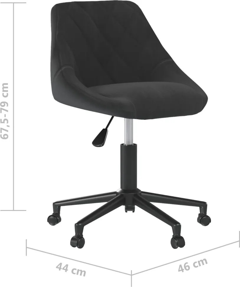 vidaXL fekete bársony forgó irodaszék