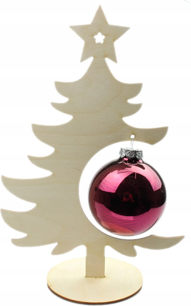 Fából Készült Bombaállvány 10-11cm Karácsonyfa minta