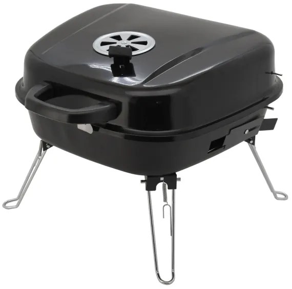 Hordozható faszenes grill fekete