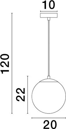 NOVA LUCE 9028837 VITA Egyágú Függesztett Lámpa Üveg E27 IP20
