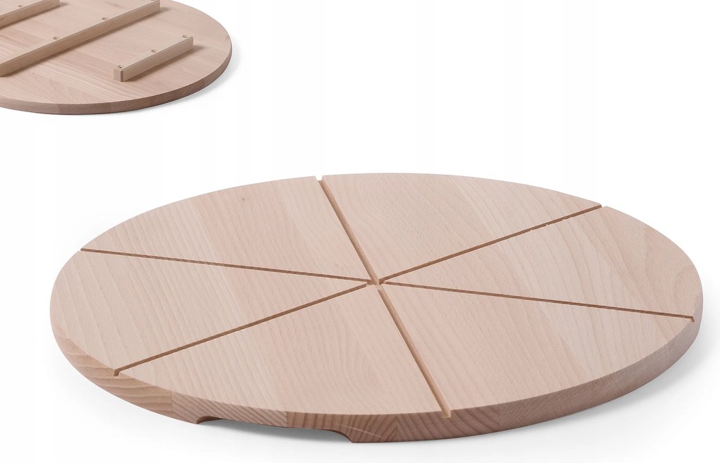 Pizza Vágódeszka Bükkfa 40CM 6 Darabhoz Hendi Fa